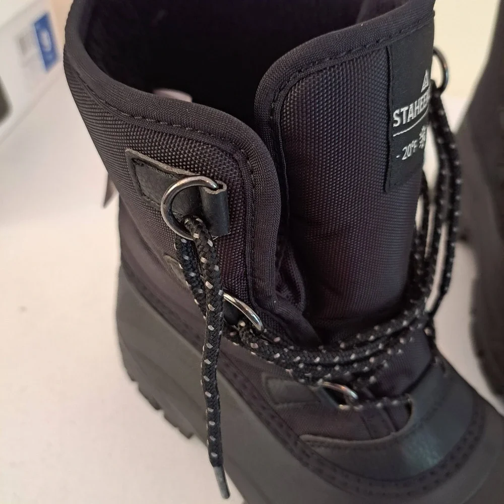 Staheekum Snow Boot Mens 9 Black New Insulated Waterproof Cold Rated 1259-798